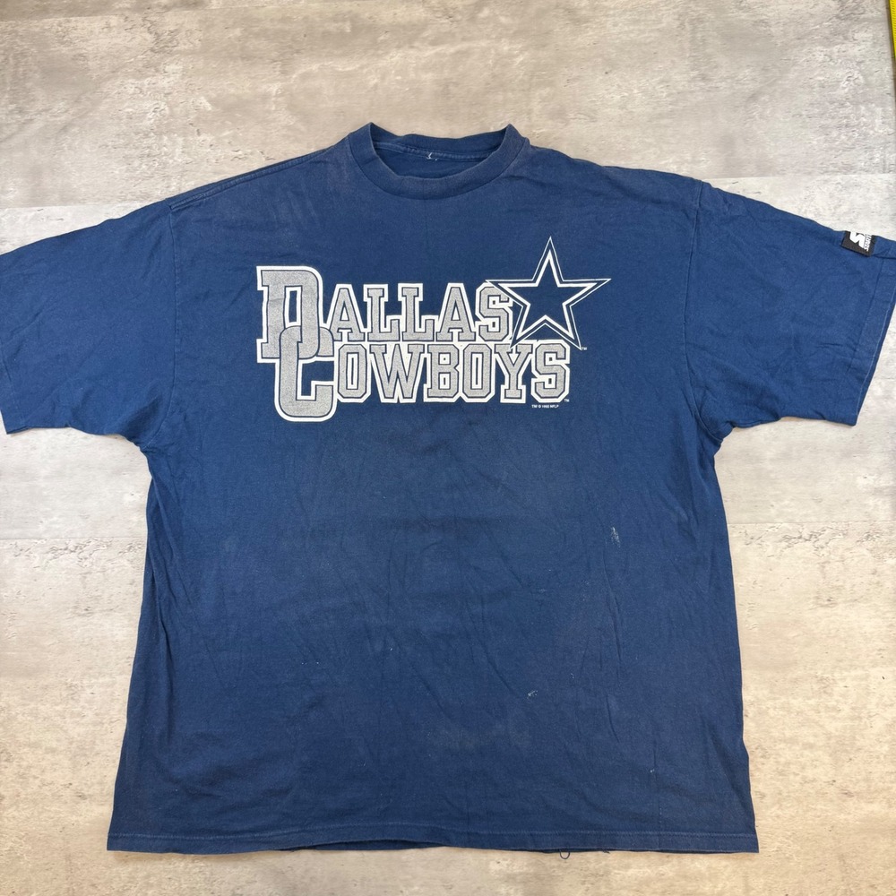 Vintage 1995 Dallas Cowboys Starter T-Shirt Navy Blue NFL Graphic Tee XL 90s